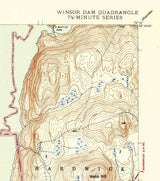 1944 Topo Map of Winsor Dam MA Quadrangle