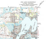 1993 Topo Map of Fox Lake Illinois Quadrangle