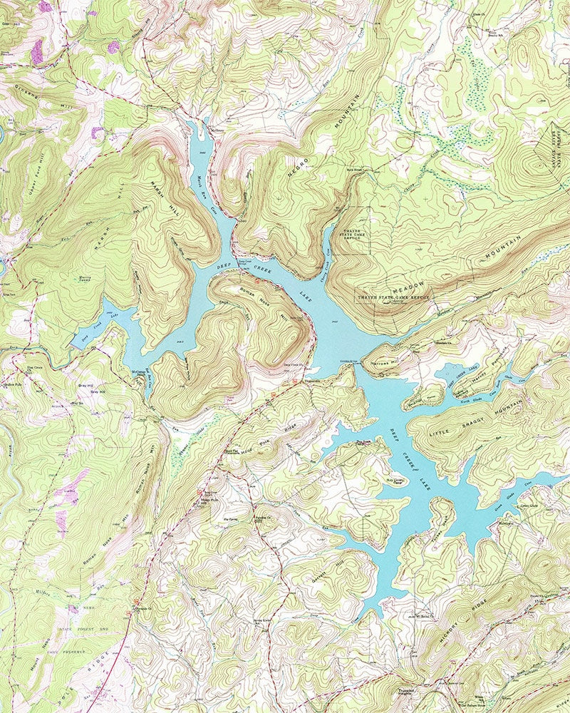 Deep Creek Lake Maryland Topographic Map