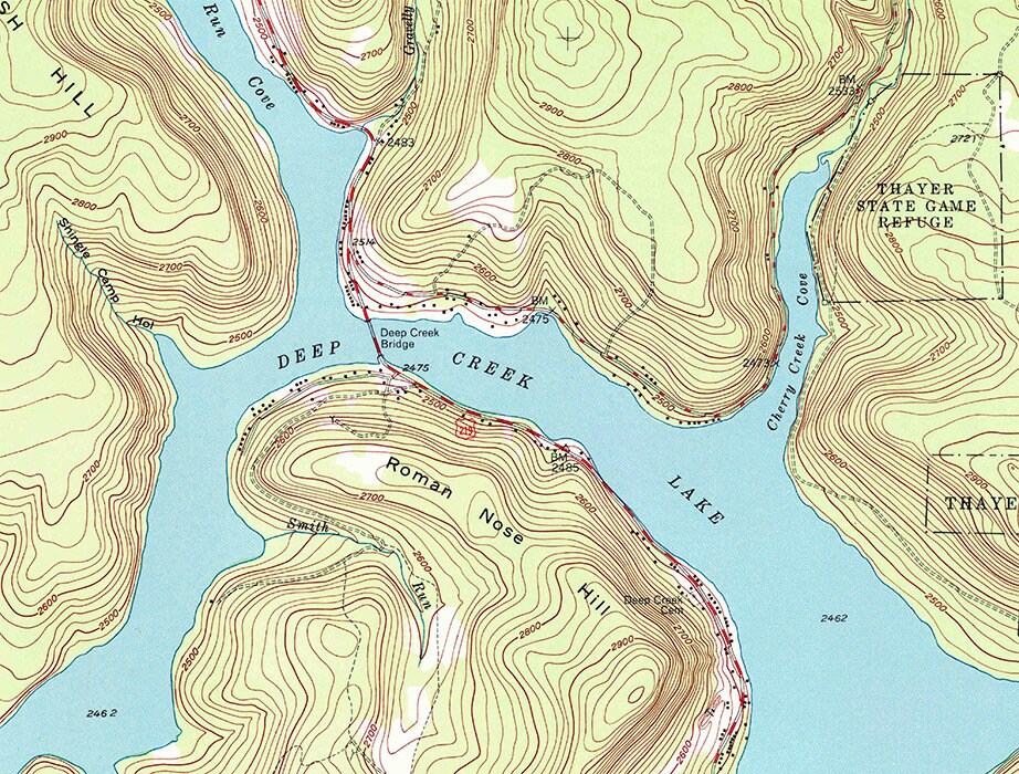 Deep Creek Lake Maryland Topographic Map