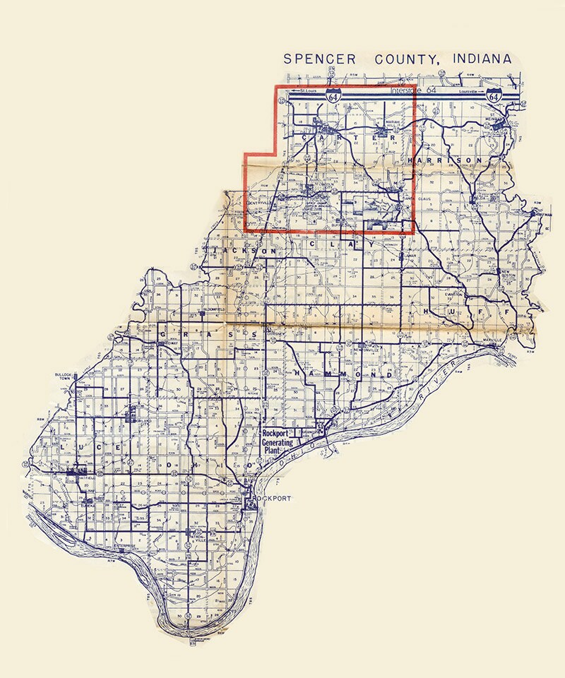 Spencer County Indiana Vintage Map