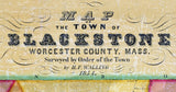 1854 Map of Blackstone Worcester County Massachusetts
