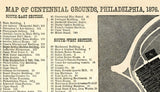 1876 Map of Centennial Grounds Philadelphia Pennsylvania