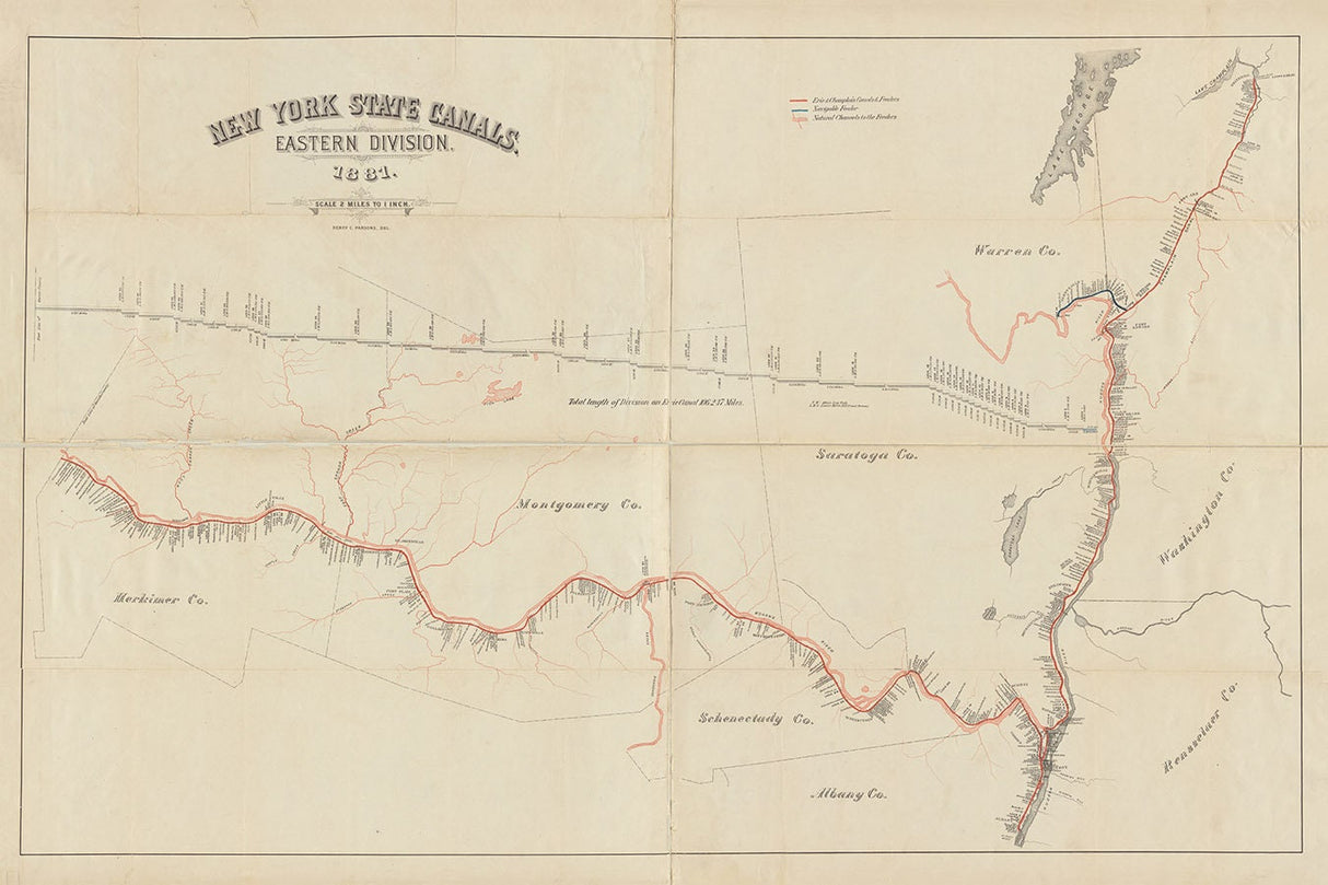 1881 Map of the Erie Canal Eastern Division