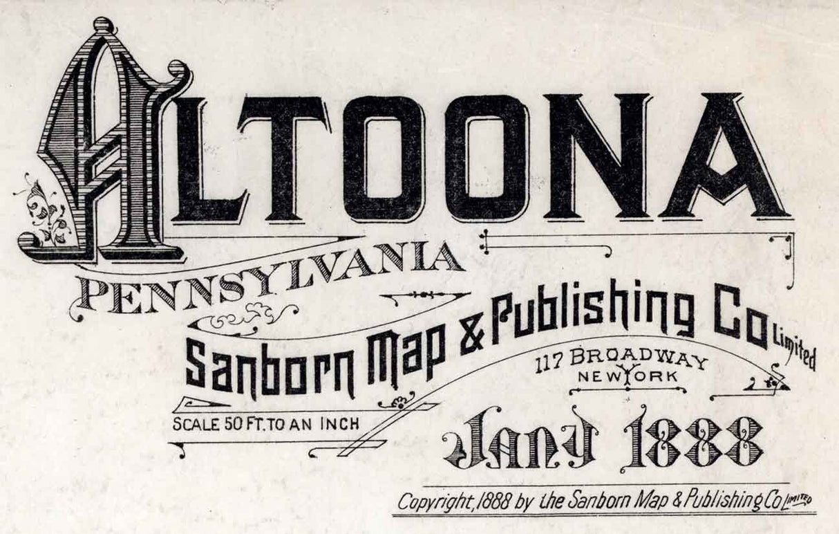 1888 Sanborn Map of Altoona Blair County Pennsylvania