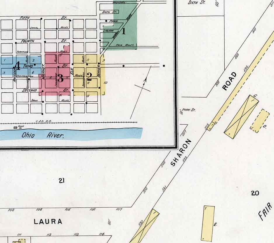 1896 Sanborn Map of Beaver County Pennsylvania