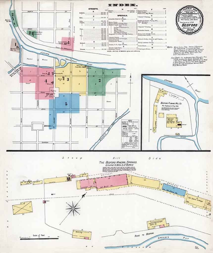 1896 Sanborn Map of Bedford County Pennsylvania