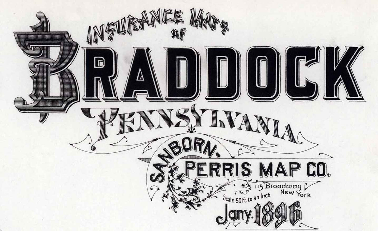 1896 Sanborn Map of Braddock Allegheny County Pennsylvania