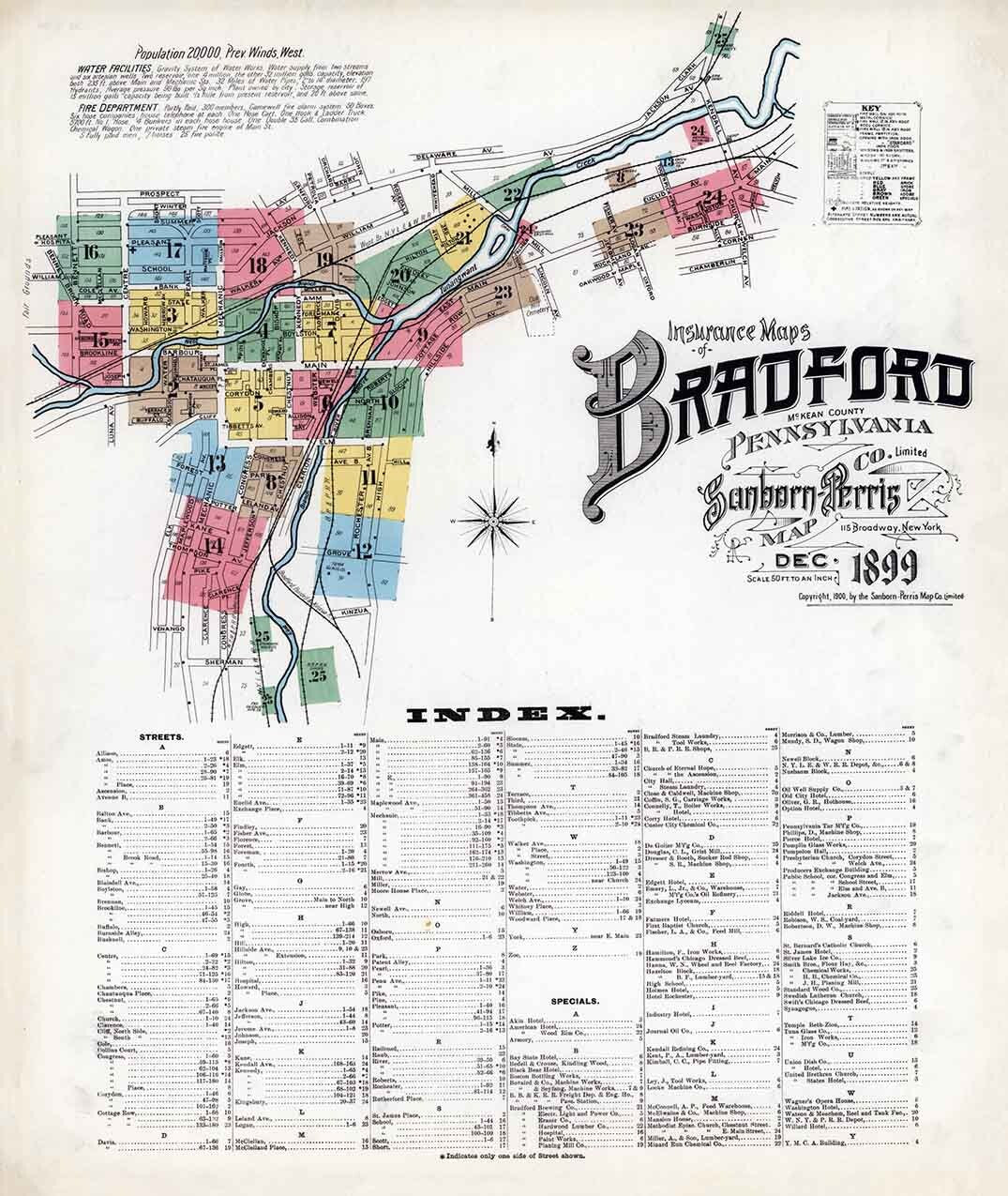 1899 Sanborn Map of Bradford McKean County Pennsylvania