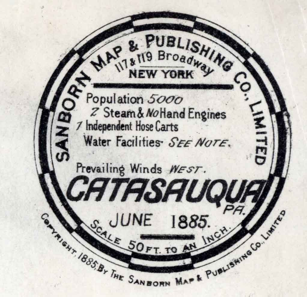 1885 Sanborn Map of Catasauqua Lehigh County Pennsylvania