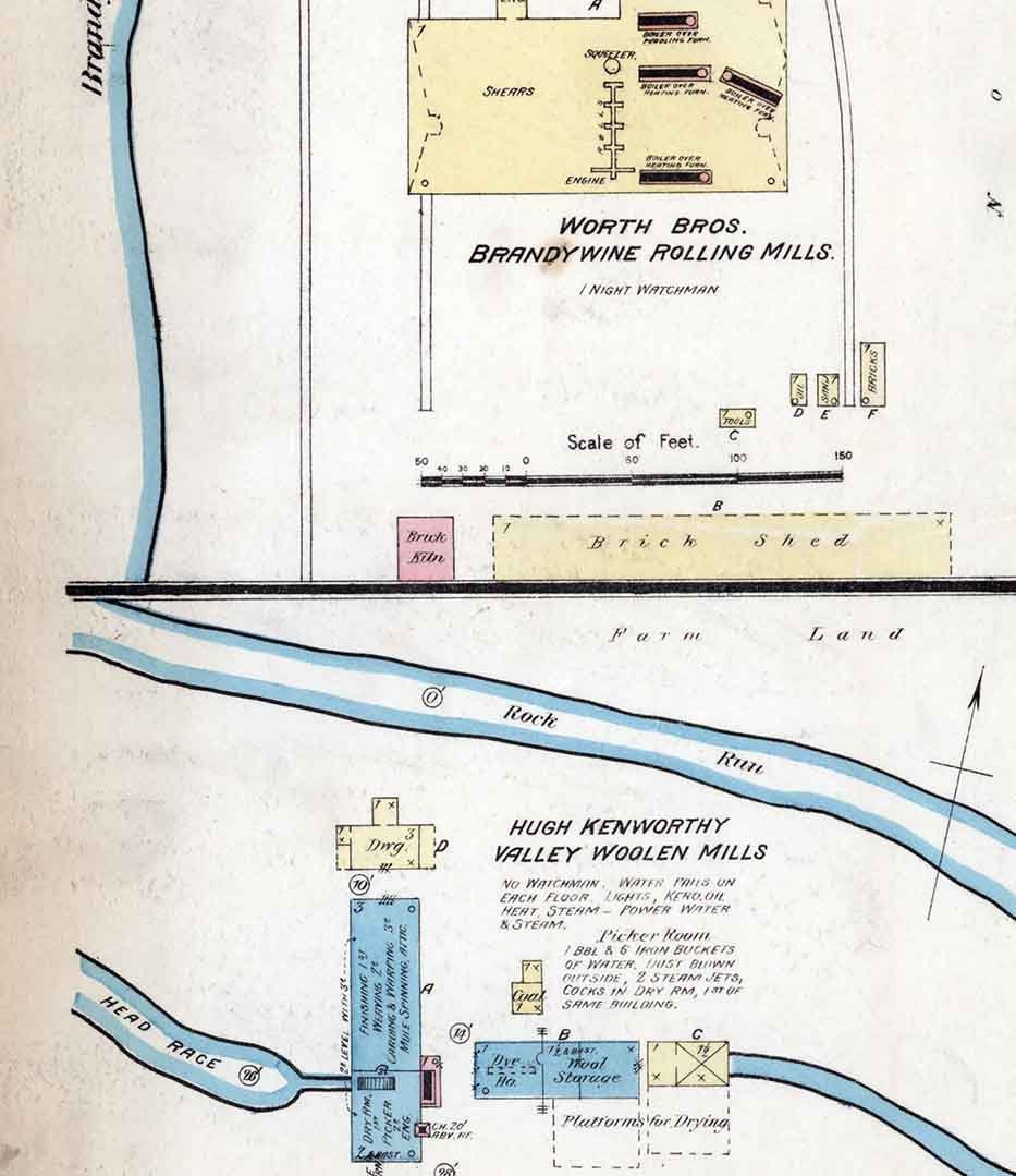 1886 Sanborn Map of Coatesville Chester County Pennsylvania