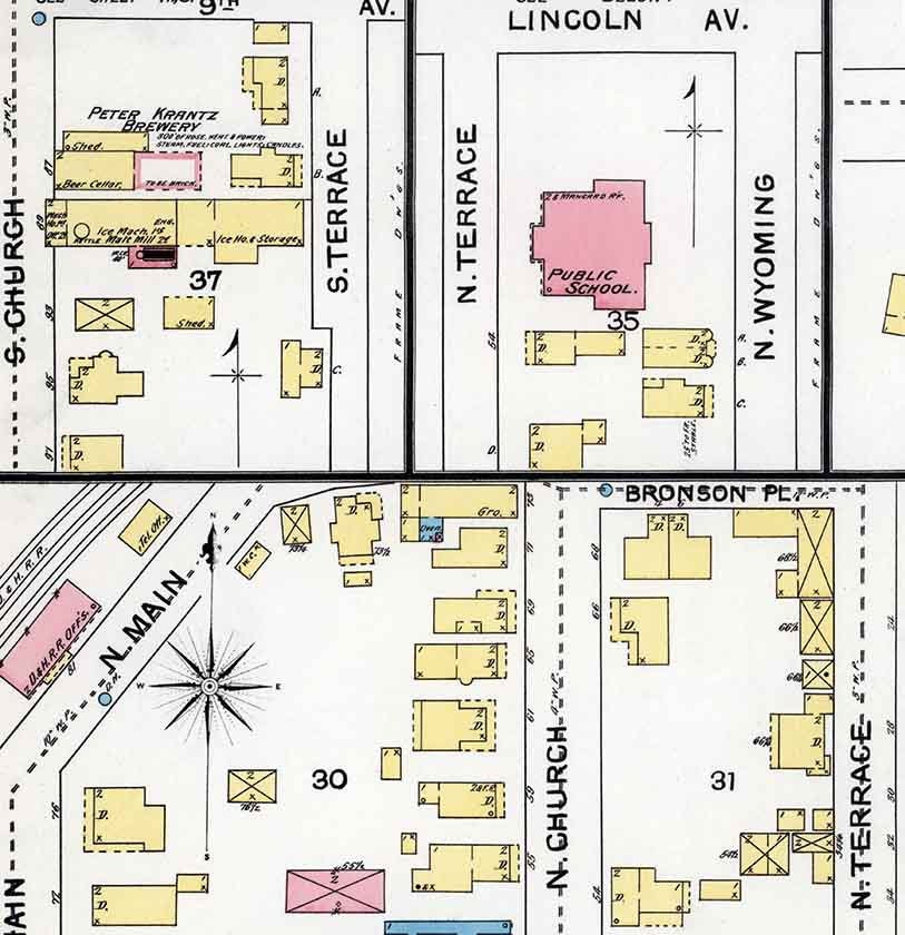 1892 Sanborn Map of Carbondale Lackawanna County Pennsylvania