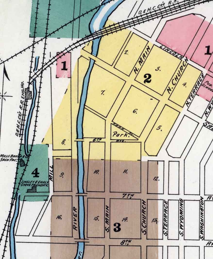 1892 Sanborn Map of Carbondale Lackawanna County Pennsylvania
