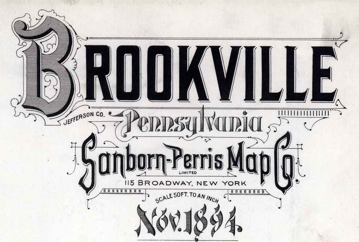 1894 Sanborn Map of Brookville Jefferson County Pennsylvania