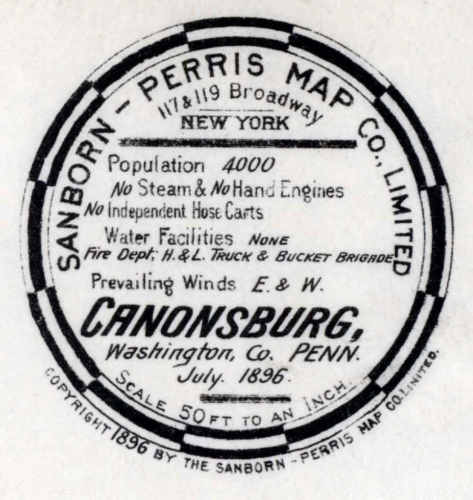 1896 Sanborn Map of Canonsburg Washington County Pennsylvania