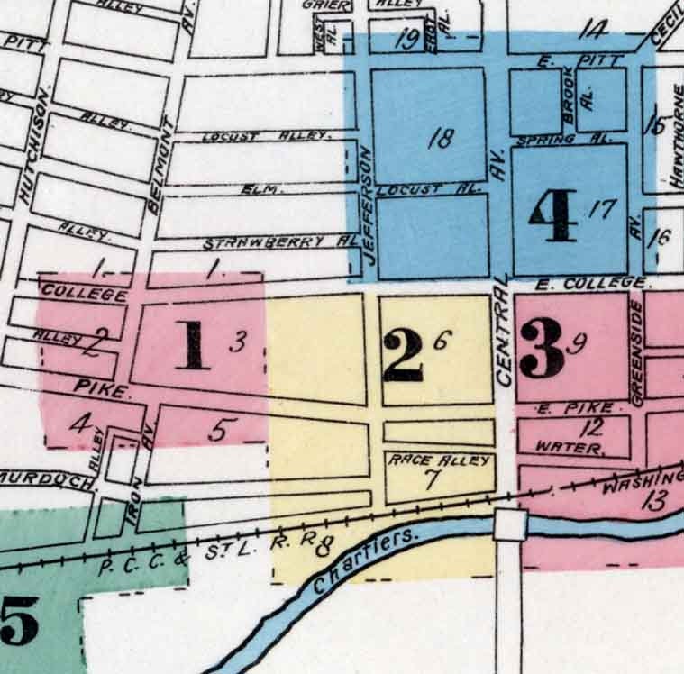 1896 Sanborn Map of Canonsburg Washington County Pennsylvania