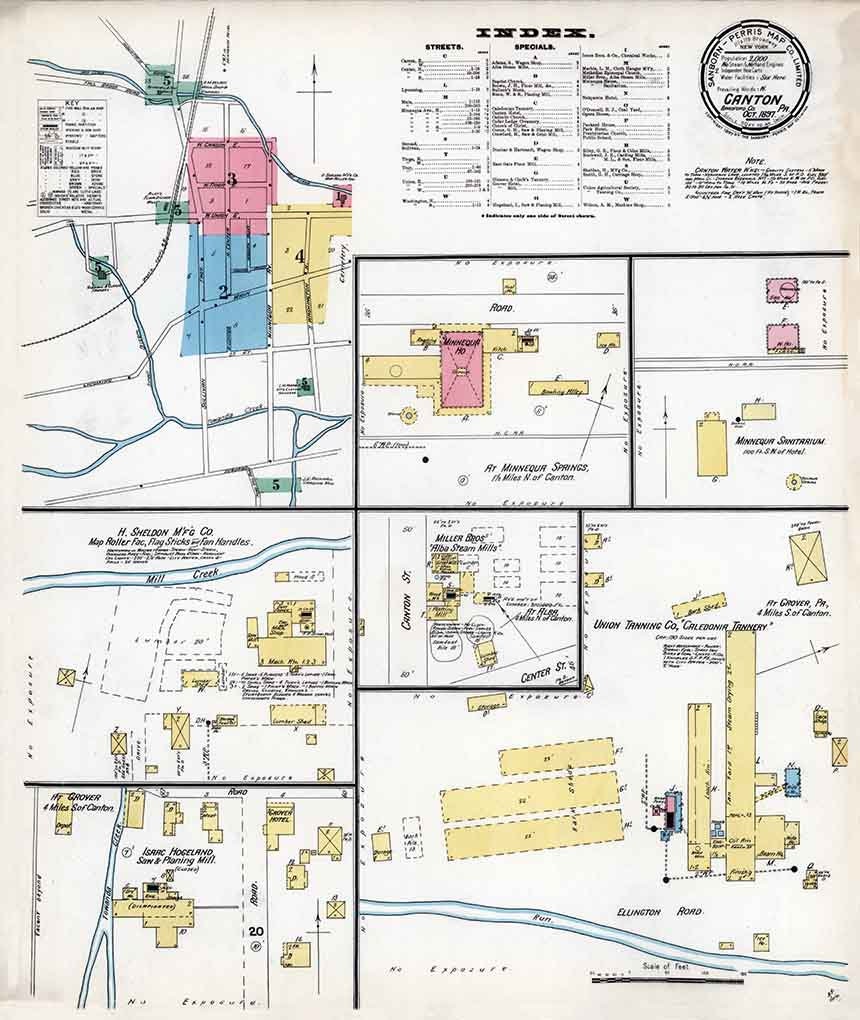 1892 Sanborn Map of Bangor Northampton County Pennsylvania