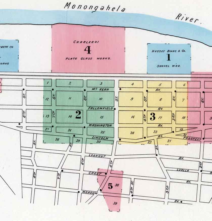 1897 Sanborn Map of Charleroi Washington County Pennsylvania