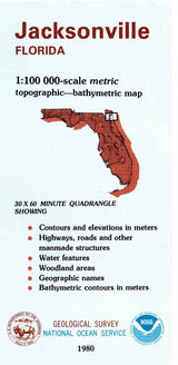 1980 Topo Map of Jacksonville Florida