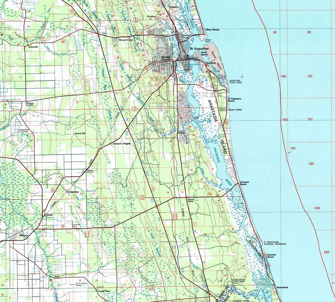 1981 Topo Map of Saint Augustine Florida