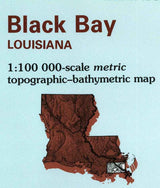 1983 Topo Map of Black Bay Louisiana LA