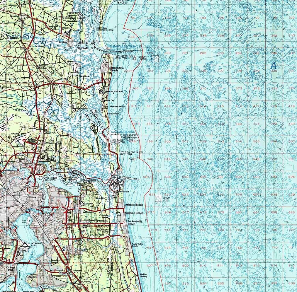 1988 Topo Map of Jacksonville Florida