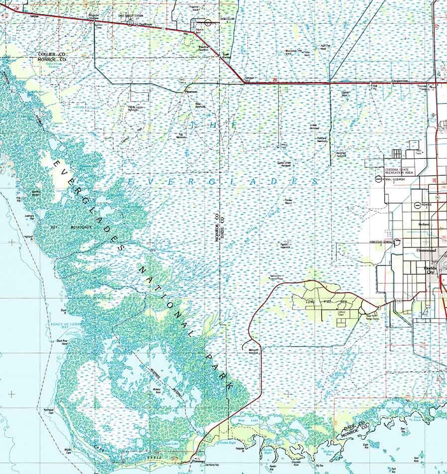 1988 Topo Map of Miami Florida