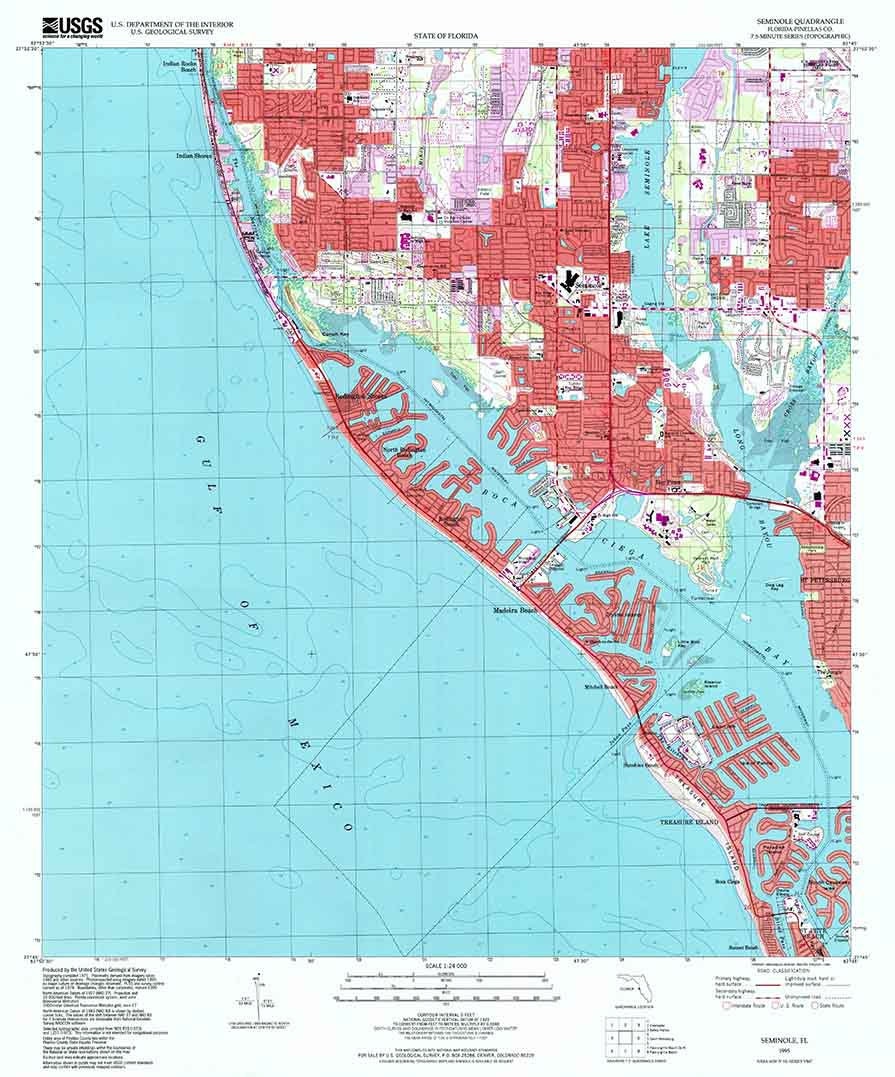 1995 Topo Map of Seminole Florida