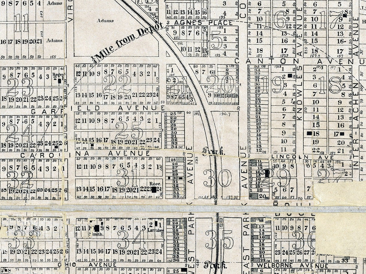 1888 Map of Winter Park Orange County Floirda