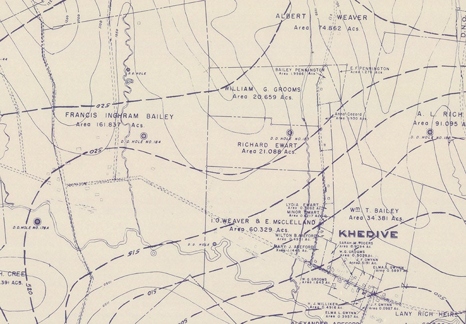 1970s Greene County PA  Oil & Gas Well Map Jefferson and Cumberland Twp