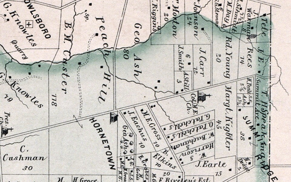 1875 Map of Darby Township Delaware County Pennsylvania