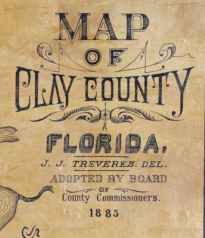 1885 Map of Clay County Florida