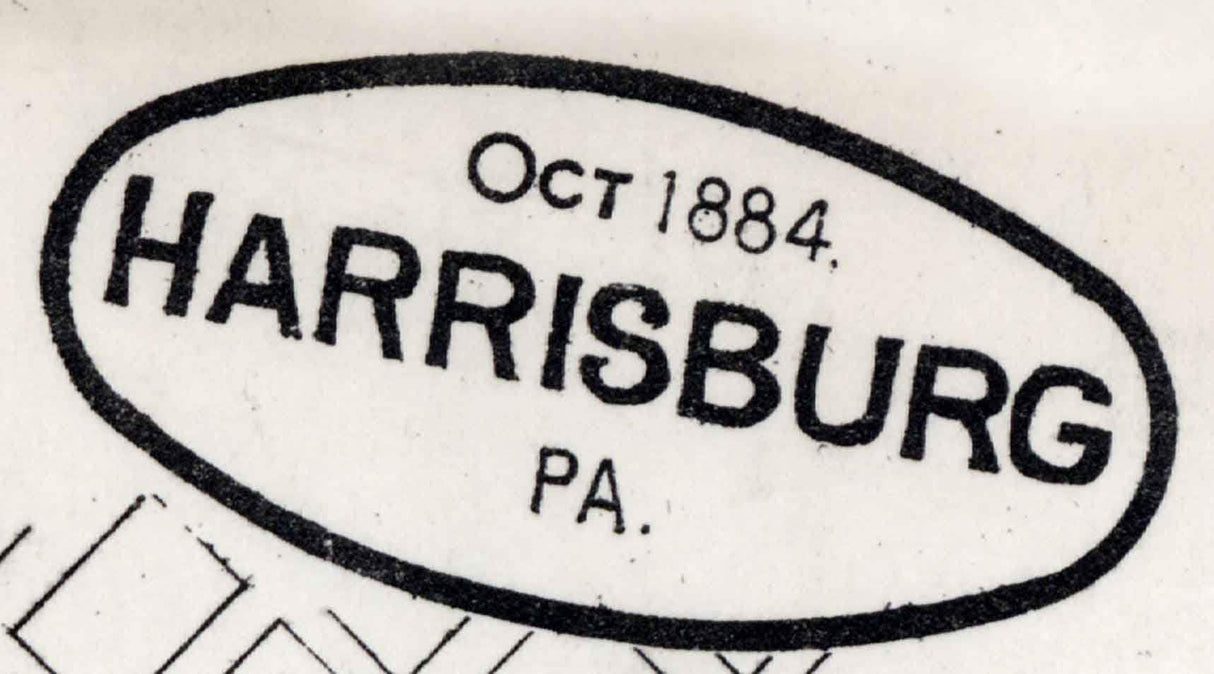 1884 Town Map of Harrisburg Dauphin County Pennsylvania