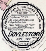 1885 Town Map of Doylestown Bucks County Pennsylvania
