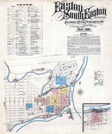 1885 Town Map of Easton Northampton County Pennsylvania