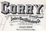1886 Town Map of Corry Erie County Pennsylvania