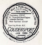 1886 Town Map of Coudersport Potter County Pennsylvania