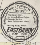 1886 Town Map of East Brady Clarion County Pennsylvania