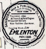 1886 Town Map of Emlenton Venango County Pennsylvania