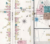 1886 Town Map of Hanover York County Pennsylvania