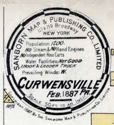 1887 Town Map of Curwensville Clearfield County Pennsylvania