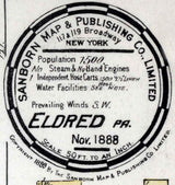 1888 Town Map of Eldred McKean County Pennsylvania