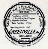 1888 Town Map of Greenville Mercer County Pennsylvania