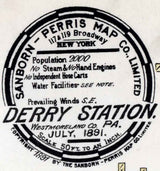 1891 Town Map of Derry Westmoreland County Pennsylvania