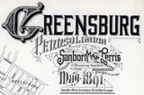 1891 Town Map of Greensburg Westmoreland County Pennsylvania