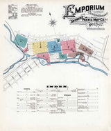 1892 Town Map of Emporium Cameron County Pennsylvania