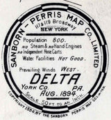 1894 Town Map of Delta York County Pennsylvania