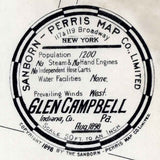 1898 Town Map of Glen Campbell Indiana County Pennsylvania