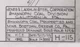 1959 Map of Shannopin Coal Mine Boundary Greene County Pa