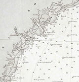 1863 Nautical Map of Cape Hatteras to Mosquito Inlet North Carolina